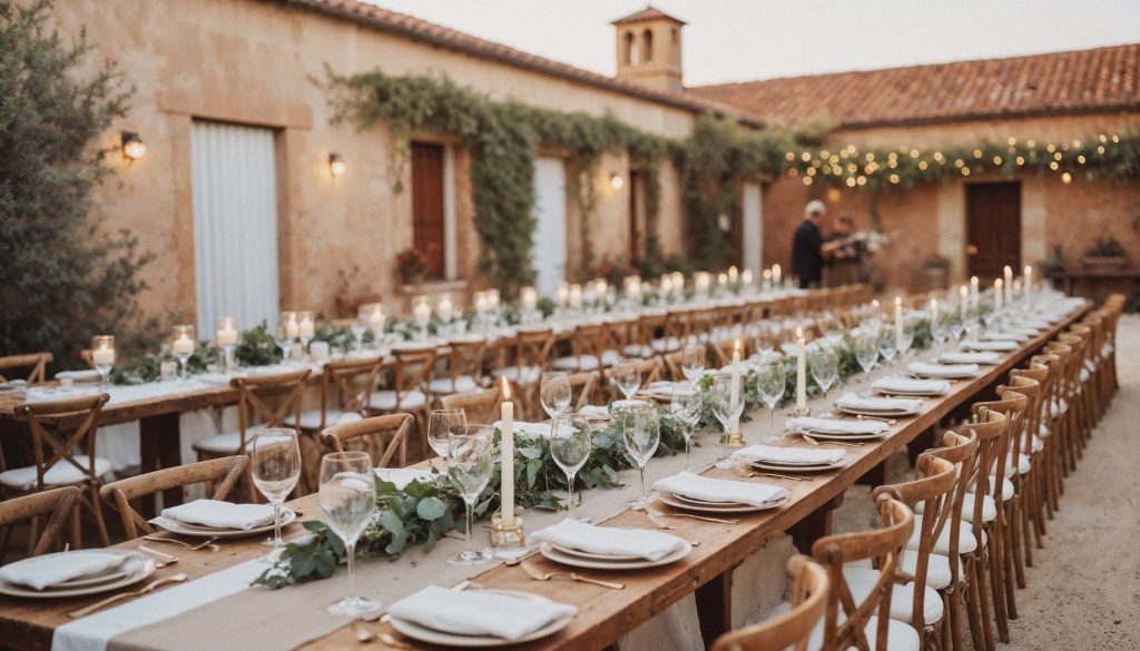 LaToquedOr Traiteur elegant outdoor wedding reception tablescape